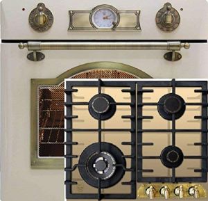 Gas Herdset/Elektro Einbau Backofen EH 6355 ElfEm 67L+Glaskeramik Gaskochfeld KCG 6335 ElfEm 60cm