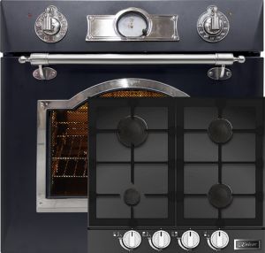 Kaiser Empire EH 6355 Em Sil Einbau Elektrobackofen 60 cm 67 L+ KCG 6387 Gaskochfeld 60 cm