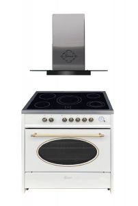 Gurari Elektro-Standherd GCH E 912 Cr r +GCH T 466 IS 90 BL PRIME Dunstabzugshaube 90 cm 