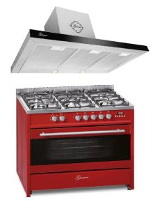 Gurari GCH E 911 R Gas Elektro Standherd 90 cm + Dunstabzugshaube  GCH 462 IS 9 Prime 90  cm