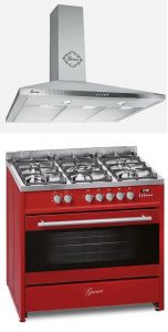 Gurari GCH E 911 R Gas Elektro Standherd 90 cm + Dunstabzugshaube  GCH C 147 IS 9 90  cm