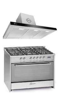 Gurari GCH E 911 X Gas Elektro Standherd 90 cm + Dunstabzugshaube GCH 462 IS 9  Prime 90 cm