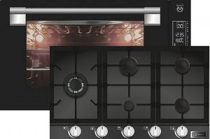 Kaiser  Backofen-Set EH 9309+KCG 9387, Einbau Backofen 90 cm 105L Schwarzes Glas T+Gas-Kochfeld, 90cm