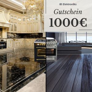 Perfektes Geschenk:  Gutschein 1000,00 EUR für Premium Haushaltsgeräte  