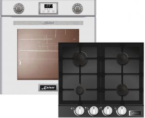 Kaiser Herdset EG 6374 W Gasbackofen,Weiß Glas,79 L + KCG 6387 Gaskochfeld 60 cm