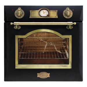 Kaiser EH 6355 Em Retro Elektro Einbau Backofen Autark 60cm 67L 8 Funktionen in Schwarz