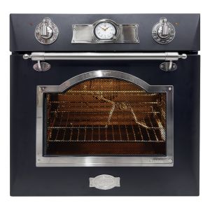Kaiser Empire EH 6355 Em Sil Einbau Elektrobackofen 60 cm Anthrazit Emaille mit Silberdekor, Multi 8 Funktionen 67 L