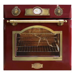 Kaiser Empire EH 6355 RotEm Einbau-Backofen – Retro Elektrobackofen, Autark, 60 cm, 67L, 8 Funktionen in Rot