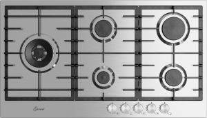Gurari GCH FG 905 VPGL Gaskochfeld 90 cm, Edelstahl, 4,0 KW WOK, 5 Gasbrenner,Erdgas, FL.Gas 