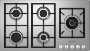 Gurari FQ 905 VRGL Gaskochfeld 90 cm, Edelstahl, 4,0 KW WOK, 5 Gasbrenner,Erdgas, FL.Gas 