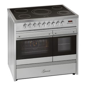 GURARI Elektro Standherd GCH E 912 DF X Glaskeramik Herd 90 cm Edelstahl Range Cooker Elektro Doppelbackofen