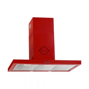 GURARI GCH 461 RD 9 Dunstabzugshaube 90 cm in Rot, Flachpaneel Wandhaube Motor 1000m³/h