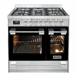 Kaiser Gasherd mit Elektrobackofen HGE 93201R Gas Elektro Standherd 90 cm, Edelstahl, Inox, Range Coocker
