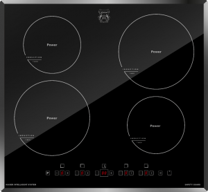 Kaiser KCT 6105 FI Induktionskochfeld 60 cm, Autark,Facettenschliff, Kochfeld 4xQickHeat Kochzonen,Schwarz