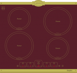 Kaiser KCT 6195 iRotEm Induktionskochfeld 60cm, Autark, Kochfeld 4xQickHeat Kochzonen,Bordeaux