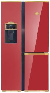 Kaiser KS 90300 RotAD Bio Retro Kühlschrank Bordeaux, Side-by-Side Kühl-Gefrier-Kombination, No Frost 538 L 183 cm