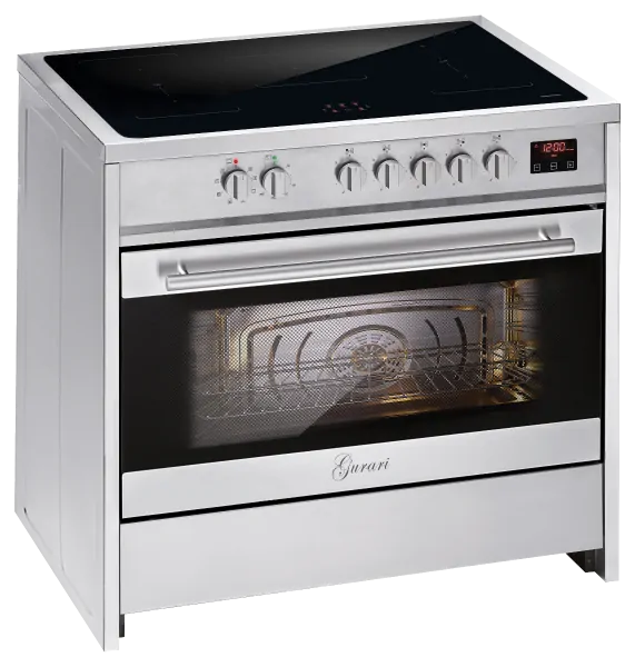 GURARI Induktionsherd mit Backofen GCH E 913 X Edelstahl Range Cooker Induktion Standherd 90 cm, 5 Kochzonen kaufen bei ELEKTRONIKS HOME