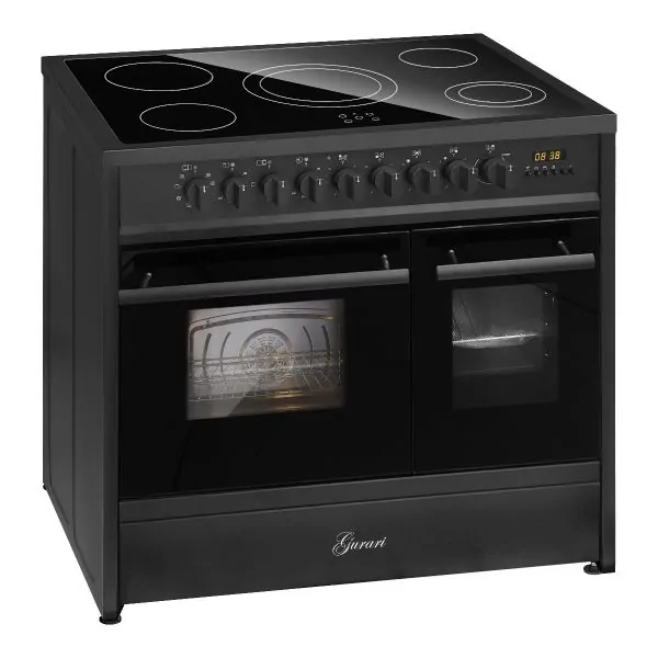 GURARI Elektro Standherd GCH E 912 DF BL Glaskeramik Herd 90 cm Schwarz Range Cooker Elektro