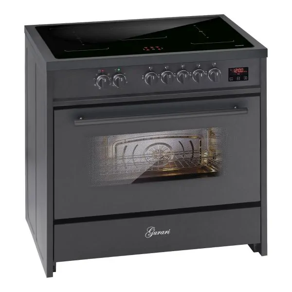 GURARI Induktionsherd mit Backofen E 913 BL Schwarz Range Cooker Induktion Standherd 90 cm, 5 Kochzonen kaufen bei ELEKTRONIKS HOME