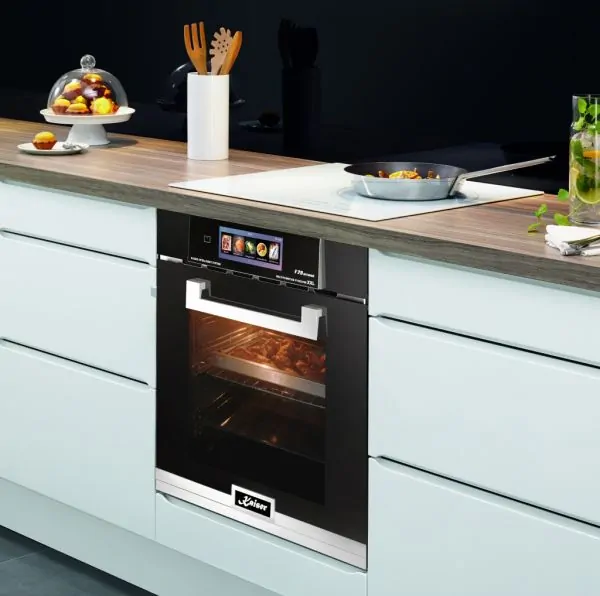 KAISER Einbaubackofen EH 6344 Schwarzes Glas,79L,60 cm, Air fryer Full Touch