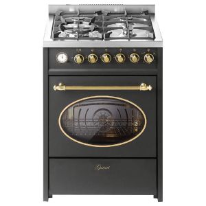 Gurari E 614 BL Retro Gas Elektro Standherd 60 cm Erdgas Fl.Gas 4 Kw WOK, 8 Funktionen