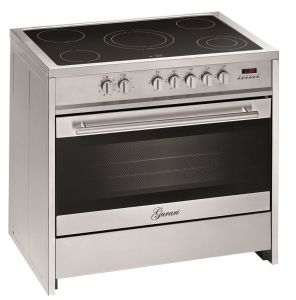 GURARI Glaskeramik Herd GCH E 912 X Elektro Standherd 90 cm Inox Range Cooker Elektro XXL Backofen 121 L
