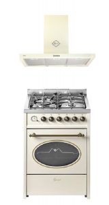 Gurari G 614 CR  Gas Standherd 60 cm+GCH 461 BG 9 Dunstabzugshaube 90 cm