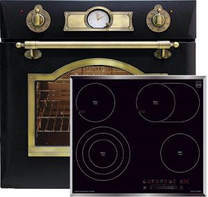 Kaiser Herd-set Retro Elektro Backofen EH 6355 EM +KCT  6715 F   Glaskeramik Kochfeld 60 cm