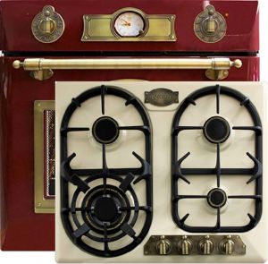Kaiser Herd-set / Elektro Einbau Backofen EH 6355 RotEm 67L + KG 6325 ElfEm Gaskochfeld 60 cm