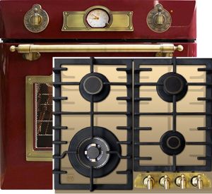 Kaiser Herd-set / Elektro Einbau Backofen EH 6355 RotEm 67L + KCG 6335 ElfEm Gaskochfeld 60cm
