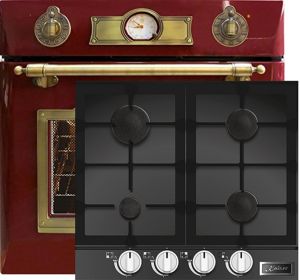 Kaiser Herd-set / Elektro Einbau Backofen EH 6355 RotEm 67L + KCG 6387 Gaskochfeld 60cm