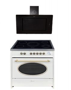 Gurari Elektro-Standherd GCH E 912 Cr r +GCH S 155 BL 90 Prime Dunstabzugshaube 90 cm 