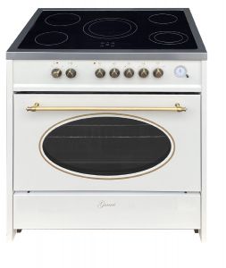 GURARI Elektro Standherd GCH E 912 Cr r Retro Glaskeramik Herd 90 cm Creme Range Cooker Elektro XXL Backofen 121 L