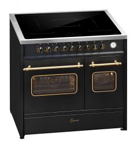 GURARI Induktions-Standherd E 913 DF RU BL, Retro Elektro Standherd 90 cm, Range Coocker 