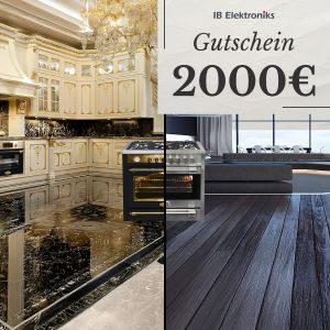 Perfektes Geschenk:  Gutschein 2000,00 EUR für Premium Haushaltsgeräte  