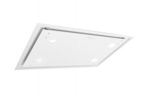 KAUFMANN Deckenhaube Tegmento 90 WH, Dunstabzugshaube 90 cm, 850m³/ h, Weiß Glas, Ab-Umluft