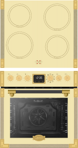 Kaiser Induktions Herd-Set Art Deco EHC 6776 ElfAD AD Retro Herdset Backofen mit Induktionskochfeld