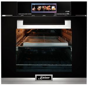 Kaiser EH 6344 Einbau-Backofen 60 cm, 79 L, Airfryer, TFT-Display, Bratautomatik, Schwarzes Glas