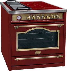 Kaiser HC 93655 RotEm Turbo Elektro Standherd 90 cm ,Retro,Bordeaux, Range Coocker mit Induktionskochfeld