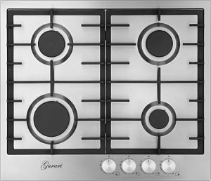 Gurari GCH FB 604 Gaskochfeld 60 cm, Edelstahl 4,0 KW WOK, 4 Gasbrenner,Autark