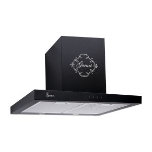 GURARI GCH F 462 BL 6 Prime Abzugshaube moderne EEK A Schwarz Dunstabzugshaube 60 cm Wandmontage Wandhaube 1000 m³/h Motor im Abluft- oder Umluftbetrieb, Touch Control oder Fernbedienung, Timer, LED