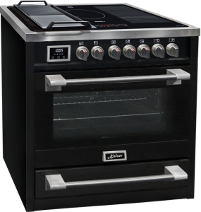 Kaiser HC 93691 IS Induktions-Standherd 90 cm Schwarz, freistehend, 5 Kochzonen, großer 115 L XXL-Backofen, 8 Funktionen, katalytische Selbstreinigung