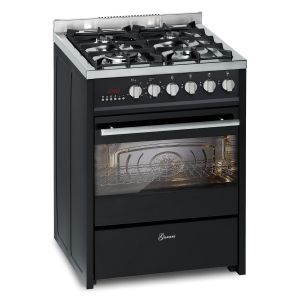 Gurari Gasherd mit Backofen GCH E 610 BL Gas Elektro Standherd 60 cm Erdgas\Propan, Fl.Gas, 4 Kw WOK