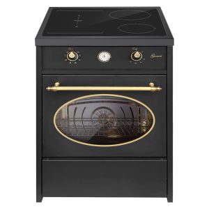 GURARI GCH E 612 BL r Induktions Standherd 60 cm, Induktion, Retro, Schwarz, Range Coocker