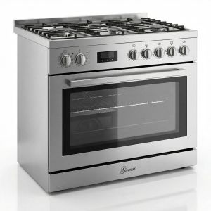 Gurari GCH E 818 X Edelstahl Gas Elektro Standherd 90 cm 126 L Erdgas Fl.Gas 4 Kw WOK