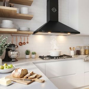 Gurari GCH C 147 BL 9 N  Dunstabzugshaube 90cm 1000m³/h Wandhaube Schwarz