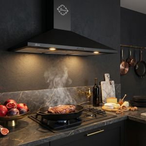 Gurari GCH C 147 BL 9 N  Dunstabzugshaube 90cm 1000m³/h Wandhaube Schwarz