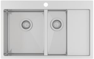 Gurari Edelstahlspüle LUN151N-L 780x500 mm Doppelte Becken Exklusive Designspüle