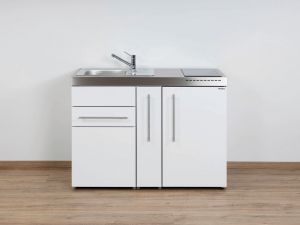 Stengel Miniküche Premiumline MP 120 A mit Kühlschrank, Ausziehschrank und Glaskeramikkochfeld