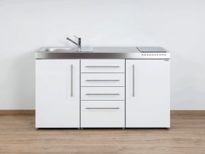 Stengel Miniküche Premiumline MPS4 150 mit Kühlschrank , Schubladenunterbau und Glaskeramikkochfeld